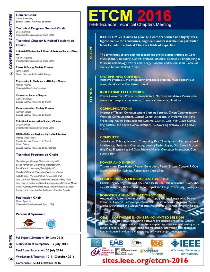 Lee más sobre el artículo IEEE Ecuador Technical Chapters Meeting ETCM 2016